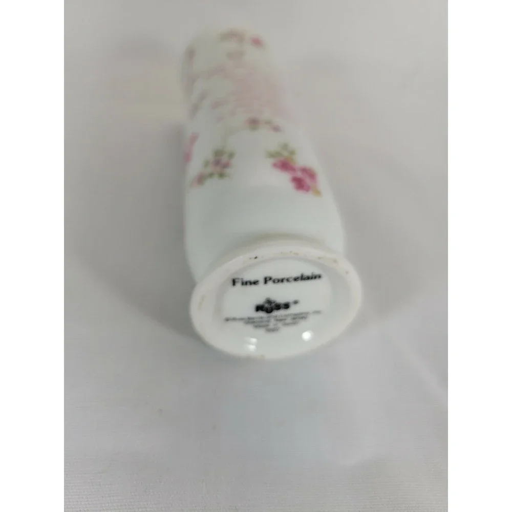 Porcelain Bud Vase Pink Floral With‎ Love Mother Poem. Russ Berrie #4957 Gift